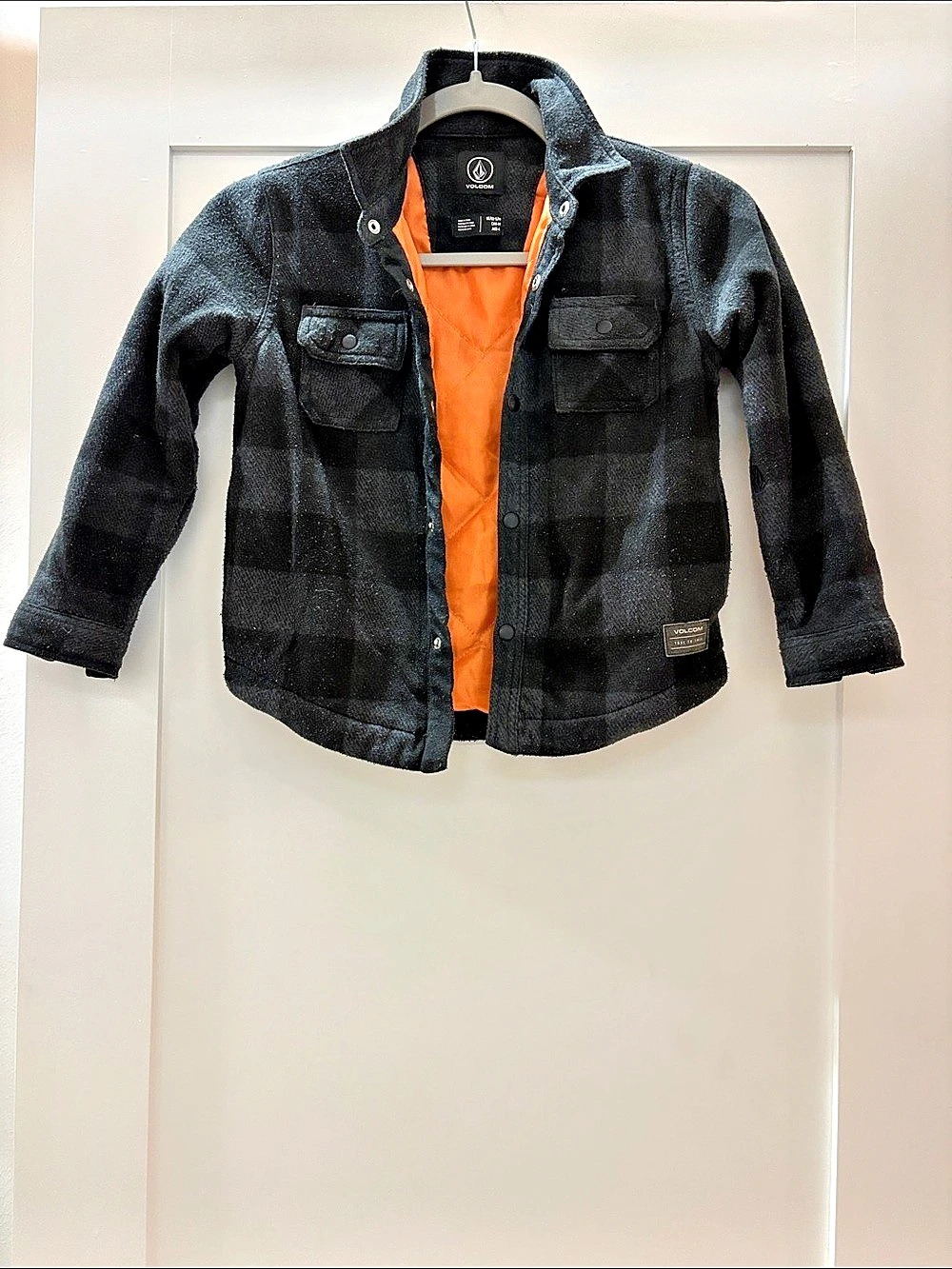 Volcom Youth Plaid Fleece Snap-Up Shirt Jacket Size Medium